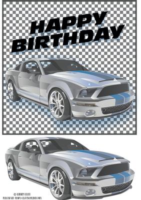 Rally Car Masculine Birthday Topper