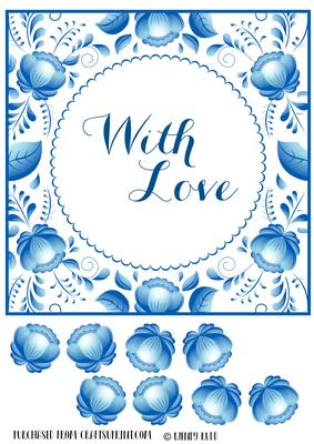 Square Floral Topper - with Love