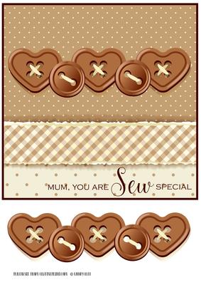 Buttons Quick Card Front - for Mum