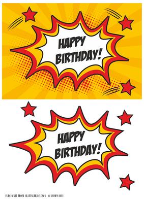 Comic Style Birthday Card Topper