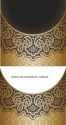 Metallic Gold Lace Card Front - Blank