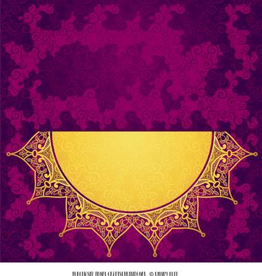 Purple & Gold Ornate Folded Card
