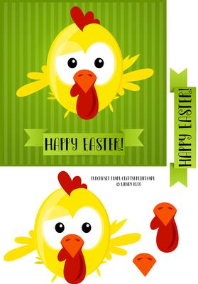 Easter Chicken Card Front / Topper
