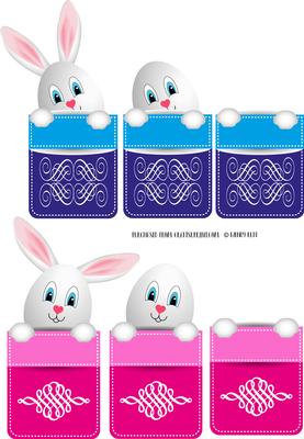 Peekaboo Pocket Bunnies - Decoupage Toppers
