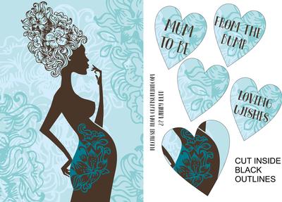 Pregnant Mother's Day Card Front Topper 2