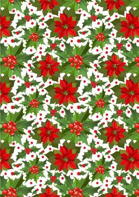 Holly & Poinsettia Paper - Toppers Cards 2