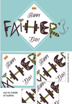 Father's Day Pyramid Topper / Card Front