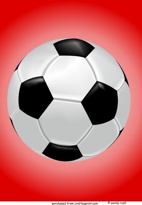 Soccer Football Birthday A4 Red
