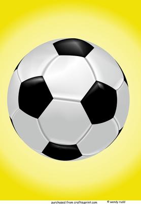 Soccer Football Birthday A4 Yellow