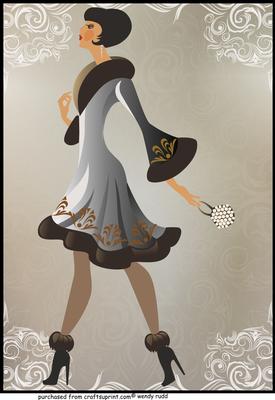 Beautiful Fashion Lady Dressed in Silver