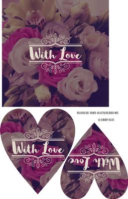 With Love Rose Bouquet Topper Cardfront