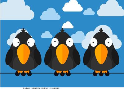 Cartoon Birds Cardfront / Topper