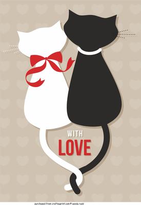 Love Cats - Card Front / Topper