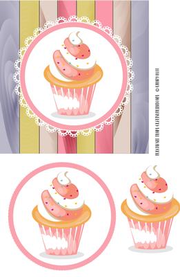 Cupcake Lace Blank Card Front / Topper