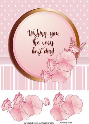 Floral & Polka - Card Front / Topper