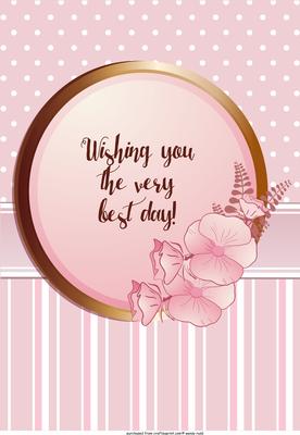 Flowers & Polka Dots A4 Card Front / Topper