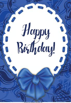 Elegant Birthday Bow Card Front / Topper 2
