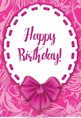 Elegant Birthday Bow Card Front / Topper 3