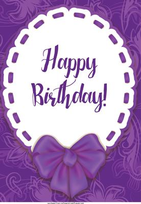 Elegant Birthday Bow Card Front / Topper 4