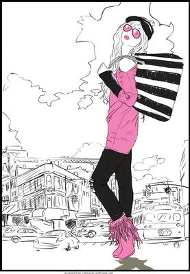 Fashion Girl Topper / Card Front A4