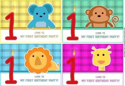 First Birthday Invitation Card Fronts / Topper
