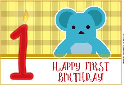 Baby - First Birthday Card Fronts / Topper 1