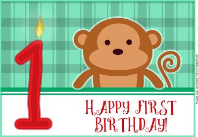 Baby - First Birthday Card Fronts / Topper 2