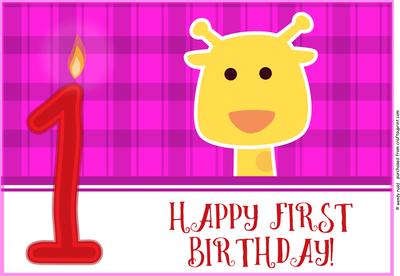 Baby - First Birthday Card Fronts / Topper 4