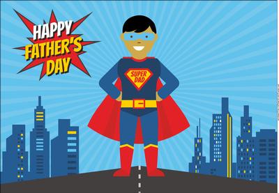 Superhero Father's Day Card Front / Topper Med