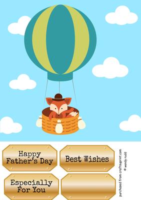 Fox in Balloon Father's Day / Birthday