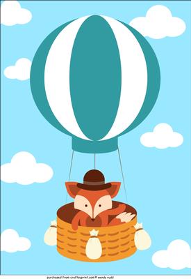 Fox in Balloon Father's Day / Birthday