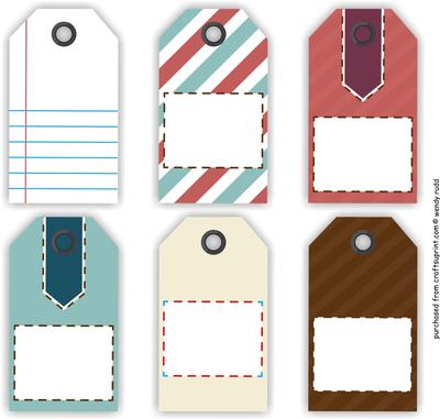 6 Tag Topper Set - Blank Toppers