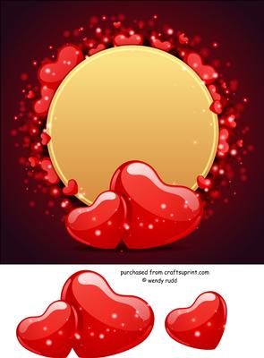 Blank Love Heart Card Front / Topper