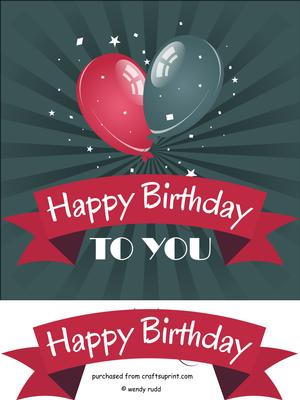 Balloons & Banner Card Front / Topper