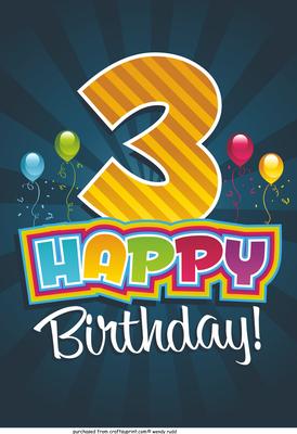 Sunburst Card Front / Topper Birthday 3