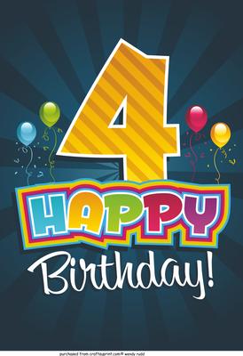 Sunburst Card Front / Topper Birthday 4