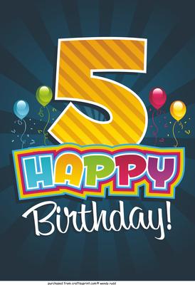 Sunburst Card Front / Topper Birthday 5