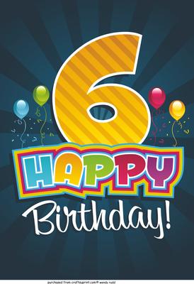 Sunburst Card Front / Topper Birthday 6