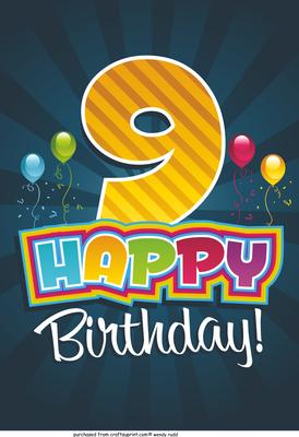 Sunburst Card Front / Topper Birthday 9
