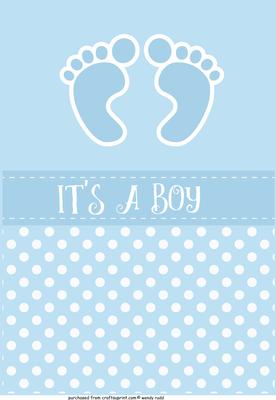 Baby Boy Polka Dot Card Fronts / Topper