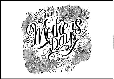 Floral Doodle Card Front Topper Mother's Day