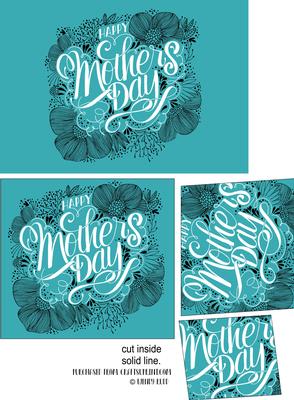 Floral Doodle Card Front Topper Mother's Day
