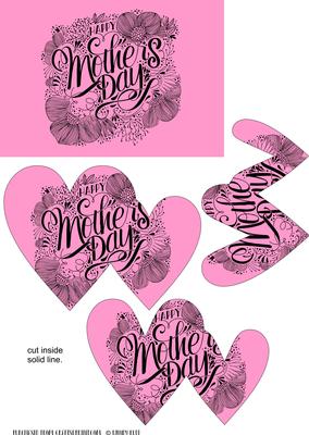 Floral Doodle Card Front Topper Mother's Day