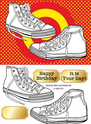 Stylish Shoes - Male Birthday Card Front / Topper