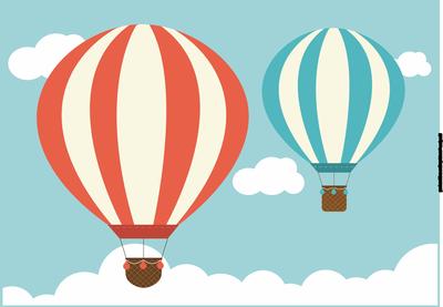 Hot-air Balloons Blank Card Front / Topper