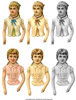 Vintage Girl / Lady Bookmarks 3D Pageclip