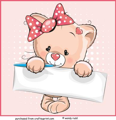 Cute Kitten Cat Card Front Topper - Blank