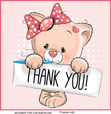 Thank You Cat / Kitten - Card Front / Topper