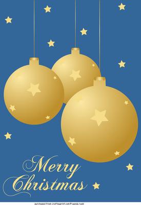 Christmas Baubles & Stars - Card Front / Topper