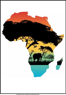 Africa Elephant Scenery Card Front / Topper